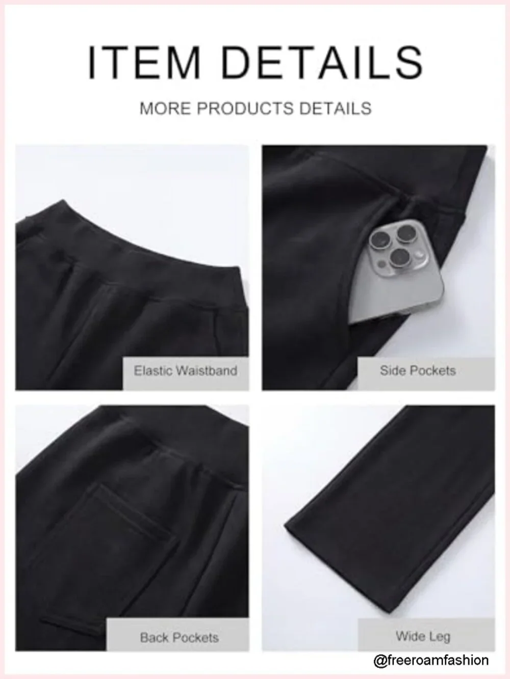 Wide Leg Cotton Sweatpants Women Elastic Waisted Baggy Athletic Jogger Pants